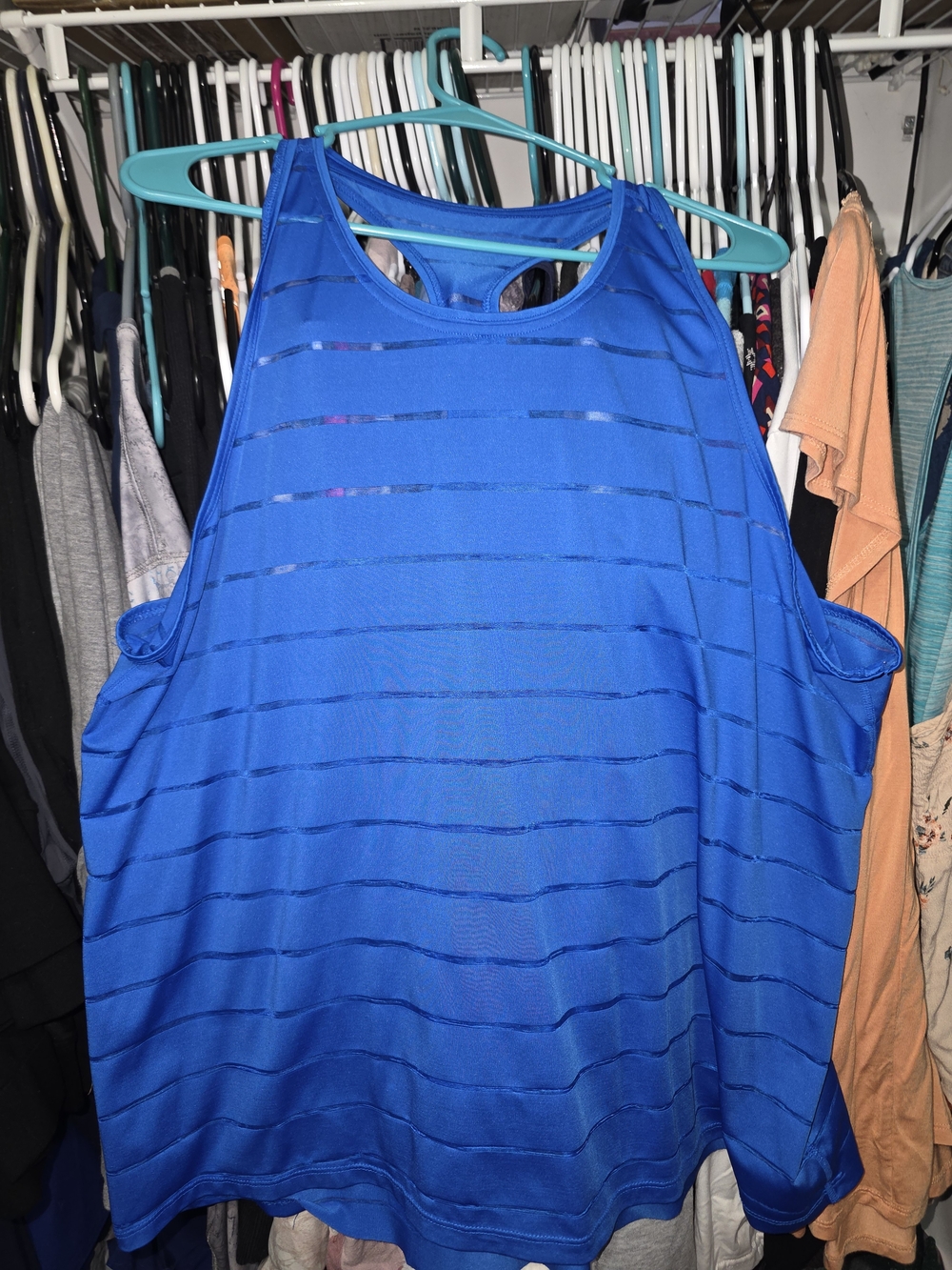Athletic Works Bright Blue Racerback Tank Top